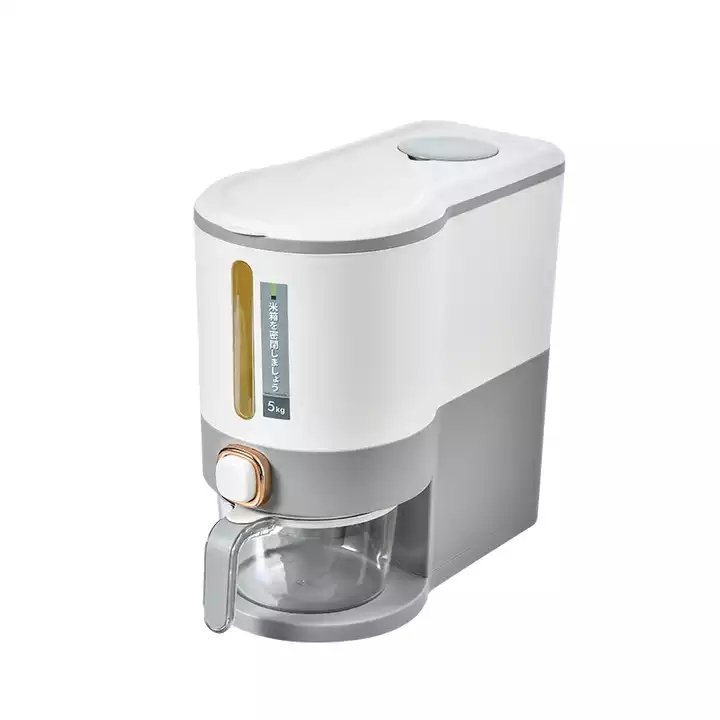 5KG Household Rice Bucket Grain Dry Food Storage Container Insect-proof Moisture-proof Sealed Measurable Rice Dispenser