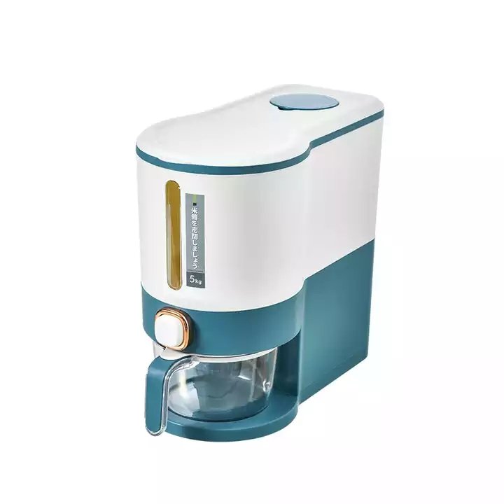 5KG Household Rice Bucket Grain Dry Food Storage Container Insect-proof Moisture-proof Sealed Measurable Rice Dispenser