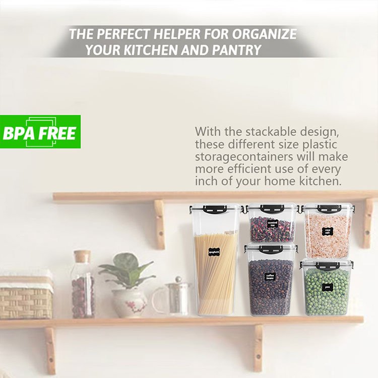 24 pack airtight food storage container set with locking lids water proof square plastic containers with lids packaging