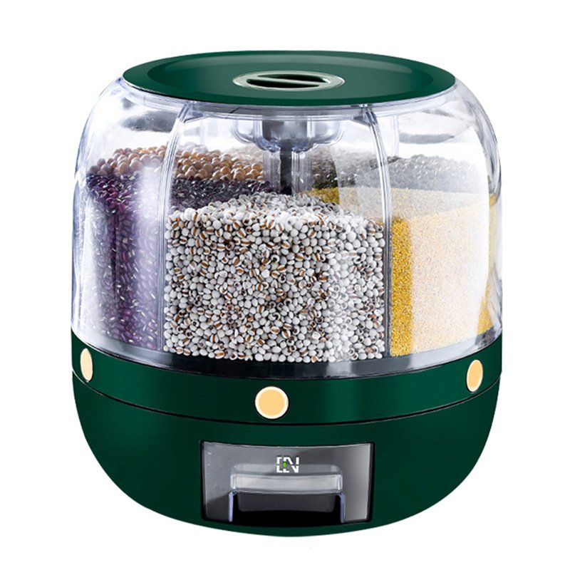 Grain Storage Box Rice Dispenser 6 Grid Kitchen Organizer Plastic Container Storage Box Diapensadores Food