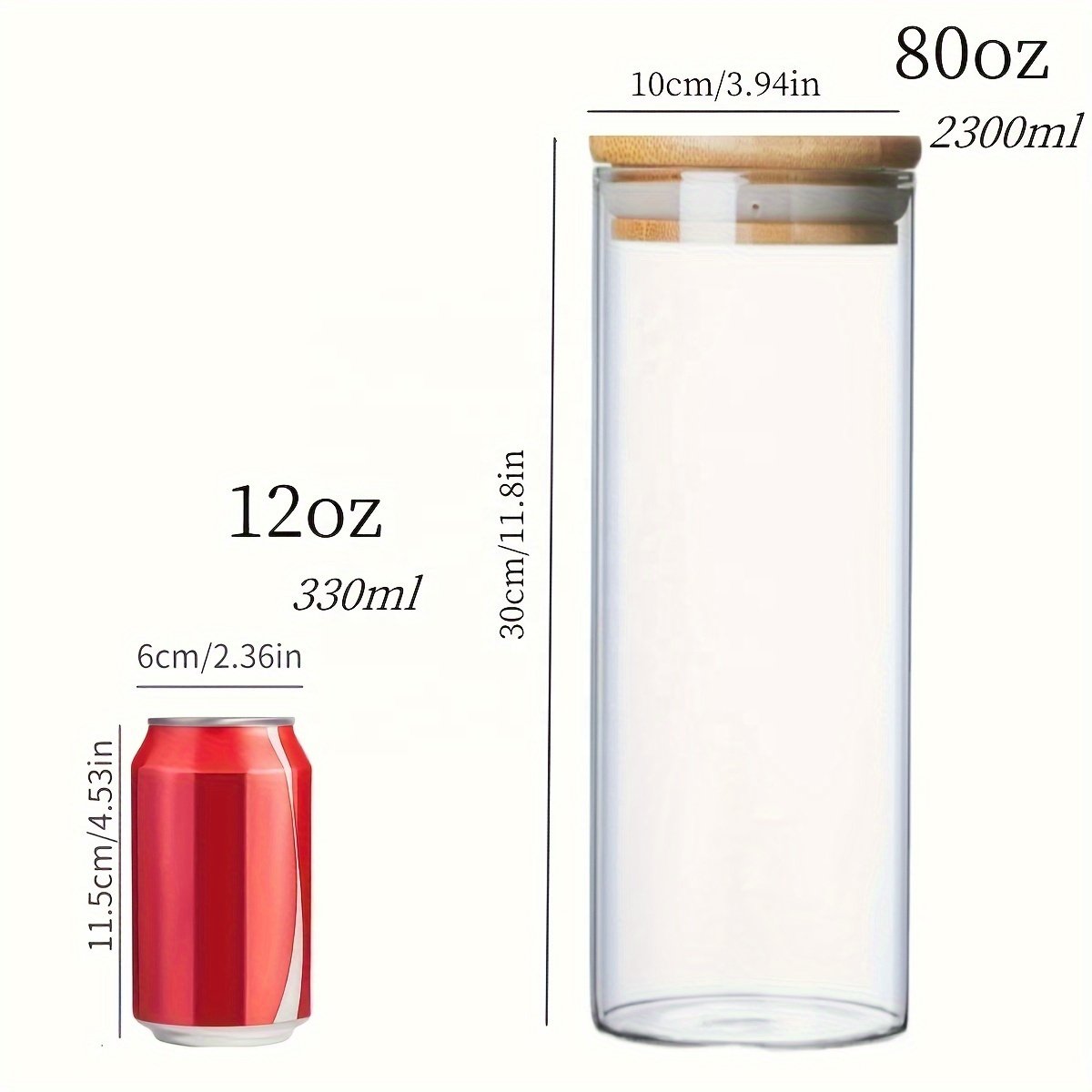 YOLOWE HOME Modern Glass Spice Jar with Bamboo Lid Home Kitchen Food Storage Container for Party Use