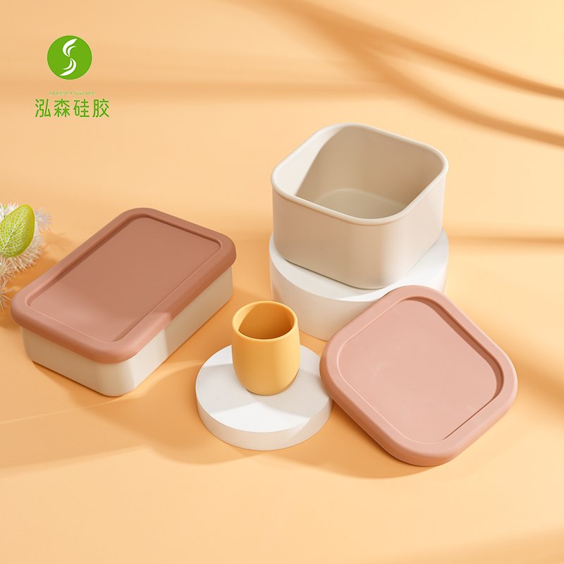 Factory 3 Compartment Food Grade Silicone Bento Kids Bento Lunch Box BPA Free Food Storage Box With Lid
