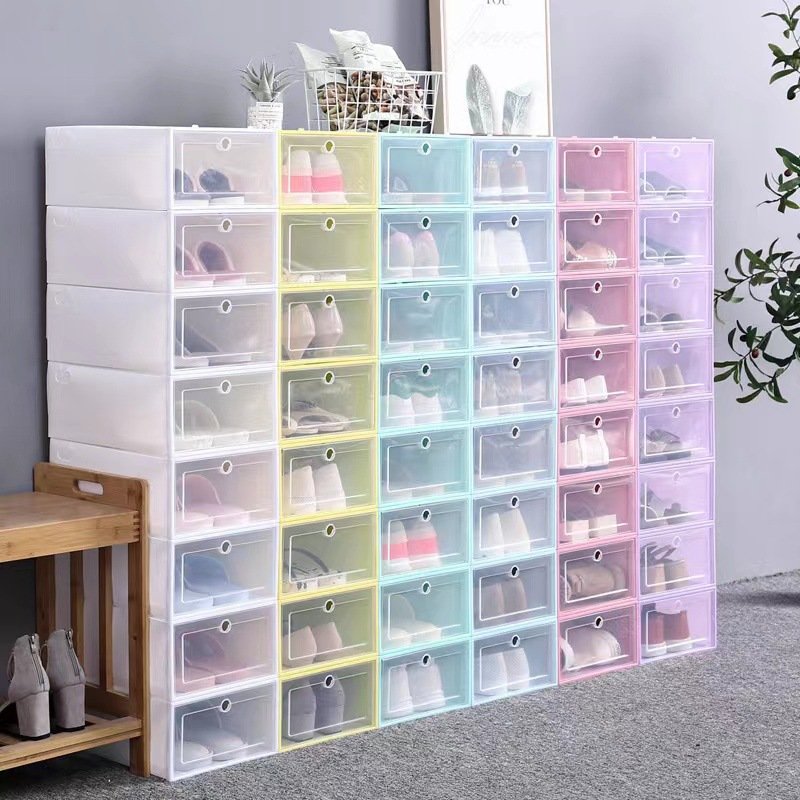 Hot Selling Colorful Plastic Shoe Rack New Design Stackable Shoe Organizer Shoe Storage Box