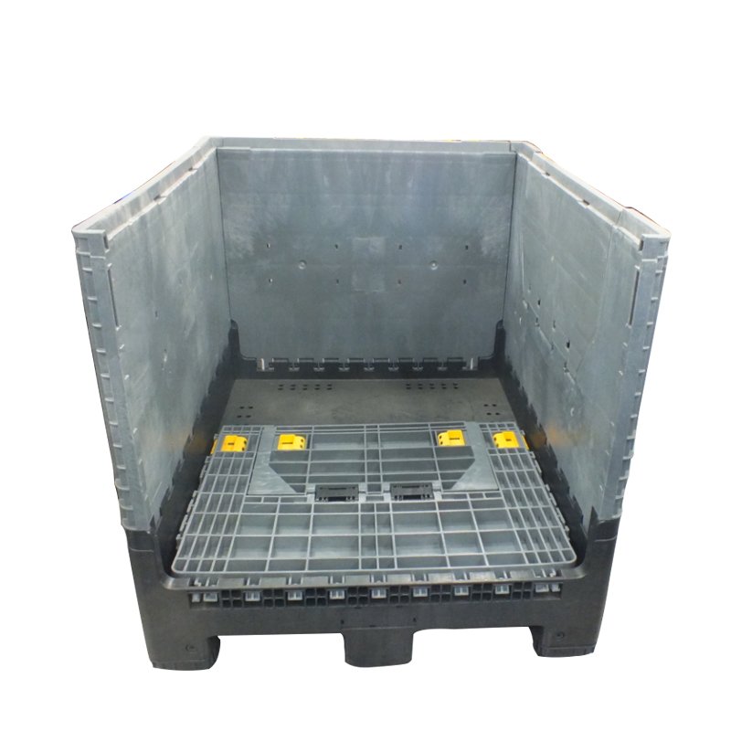 Heavy Duty Auto Parts Large Bulk Stackable Folding HDPE Plastic Pallet Container Bin box With Lid For storage