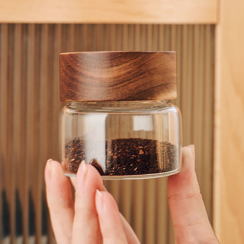 100-800ml Glass Spice Jars Honey Container with Acacia Screw Wood Lids 1300ml 1000ml