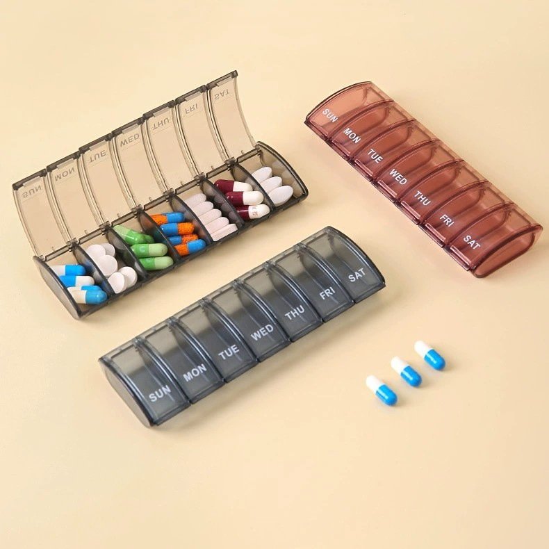 KYPL252 One Week 7 Grids Travel Pill Case Big Capacity Medicine Storage Box