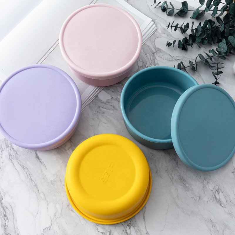 Silicone seal food container with silicone lid leakproof silicone food storage box container kids baby