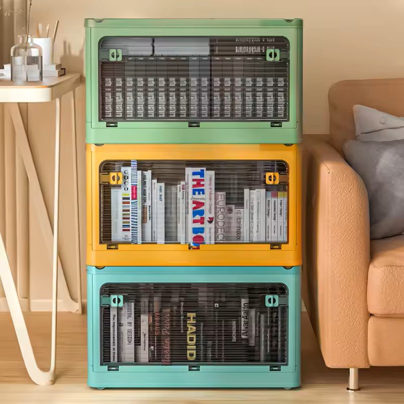 Durable Collapsible Storage Box Sundries Toys Snacks Basket Transparent Cabinet Folding Clothing Organizer
