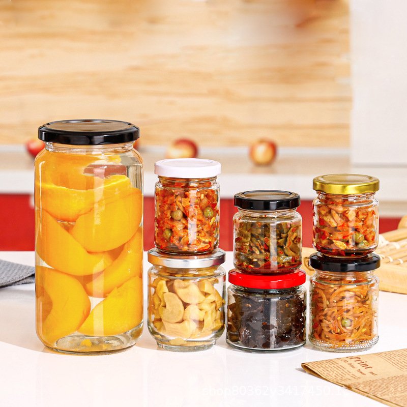 Hot Sale Round Glass Jar 250ml 300ml 350ml 500ml 750ml 1000ml for Food Storage