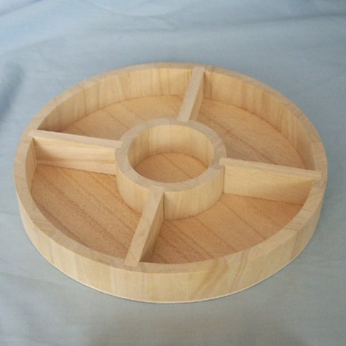 Bamboo Wood Divider Snack Serving Trays Multifunction Wooden Sorting Tray Sectioned Platter Nuts Candy Storage Plate Container