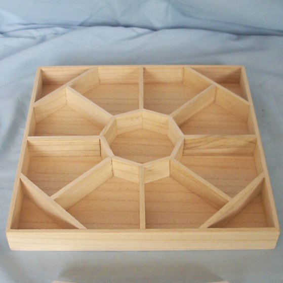 Bamboo Wood Divider Snack Serving Trays Multifunction Wooden Sorting Tray Sectioned Platter Nuts Candy Storage Plate Container