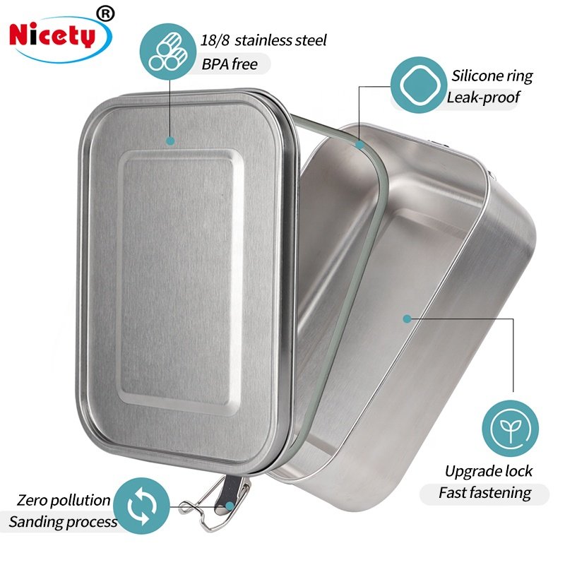 Customized Lunch Box With Stainless Steel Meal Prep Bento Lunch Box Eco Friendly Leakproof Food Containers For Kid