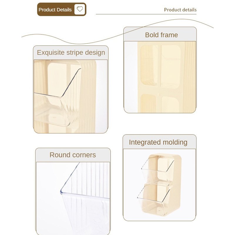 Drawer Style Wall Mounted Stationery Storage Box Plastic Cosmetic Tea Bag Coffee Sugar Storage Containers Desktop Organizer