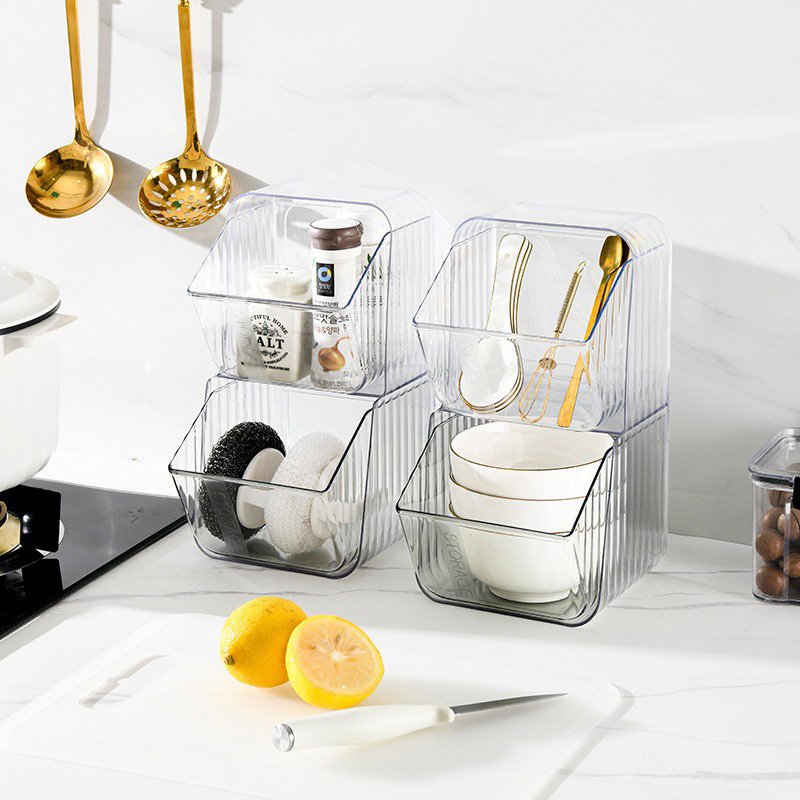 Drawer Style Wall Mounted Stationery Storage Box Plastic Cosmetic Tea Bag Coffee Sugar Storage Containers Desktop Organizer