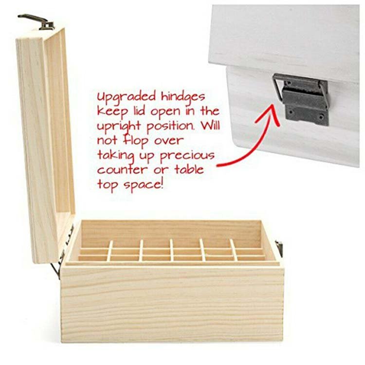 Home Storage Essential Oil Packaging Box 25 Grid 30ml Glass Bottle Detachable Wooden Storage Box With Lid