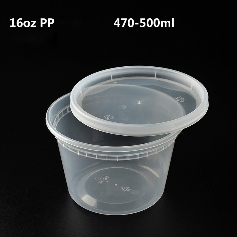 FULING Microwave 16 oz 32 oz Food Takeout Deli Container With Lid, Disposable Plastic Airtight Food Storage Container