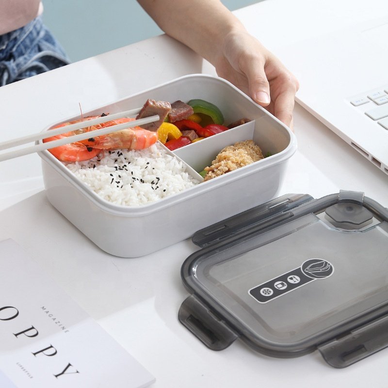2024 New Meal Prep Bento Microwavable Plastic Crisper Stackable Lunch Box Set Food Container Storage Boxes With Lids