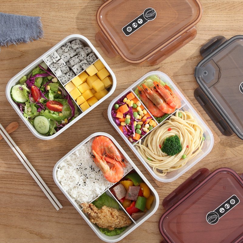 2024 New Meal Prep Bento Microwavable Plastic Crisper Stackable Lunch Box Set Food Container Storage Boxes With Lids