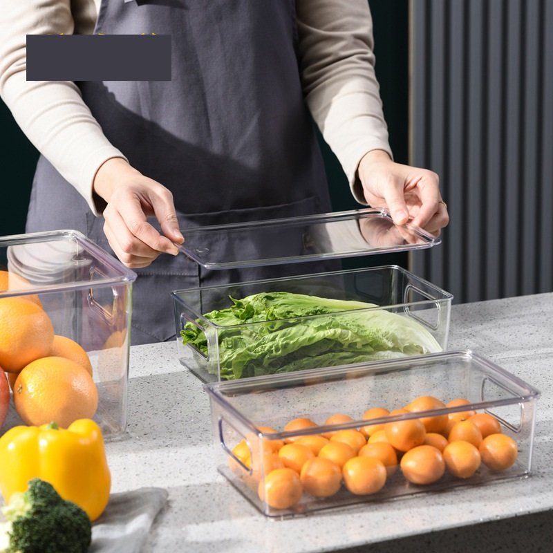 Fridge Food Pantry Freezer Clear Plastic Refrigerator Organizer Bins Fruit Vegetable Storage Box