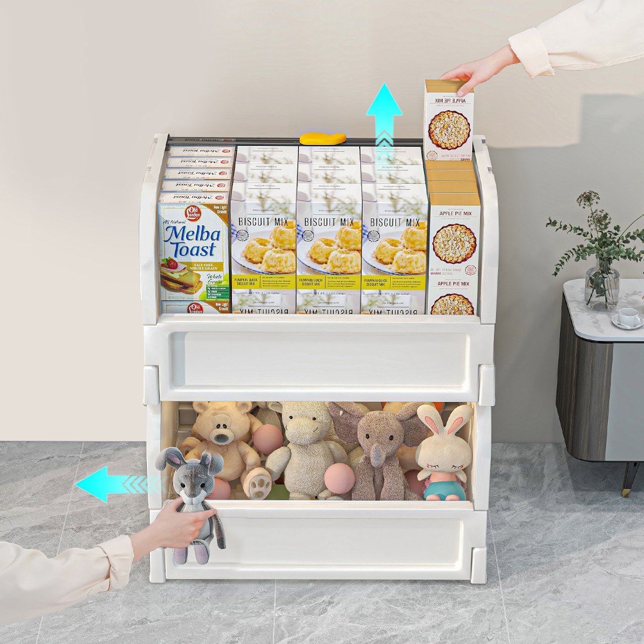 No Installation Snacks Organizer Living room household plastic thickened children's toys clothing storage box