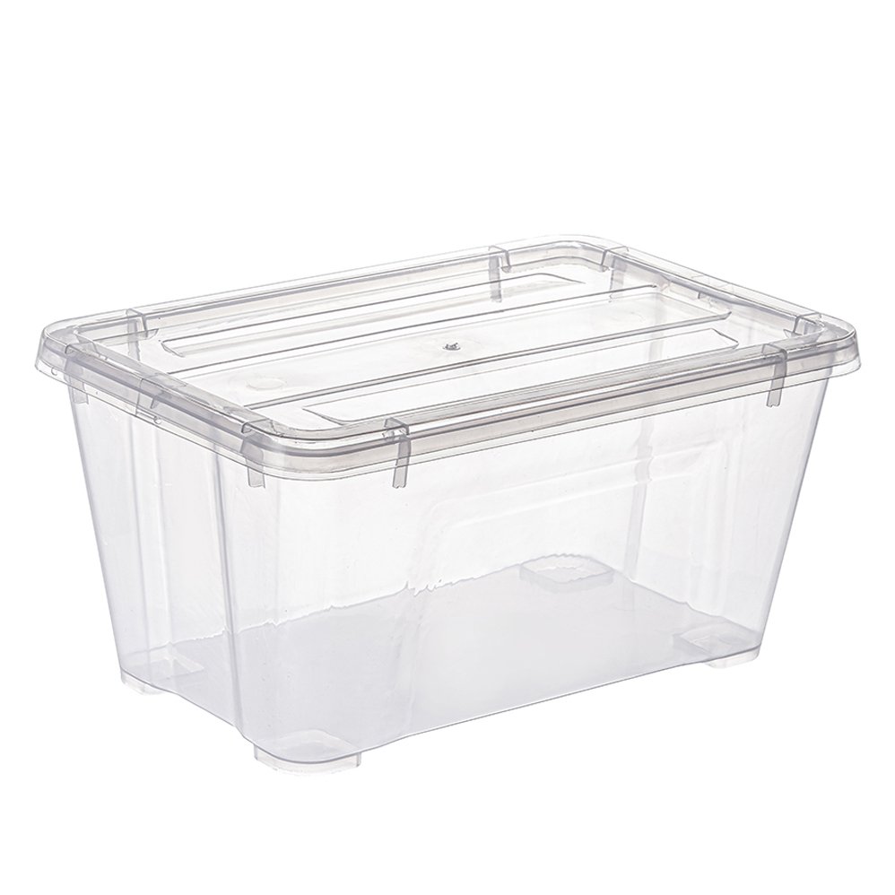 5l clear transparent plastic storage container box without lid