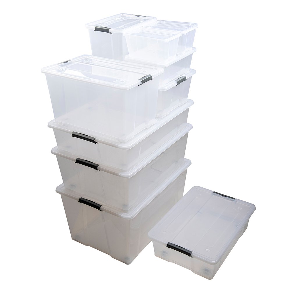 5l clear transparent plastic storage container box without lid