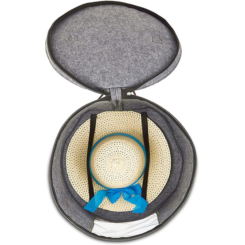 Round collapsible soft Luxury Dust Dirt Proof Cover felt Travel Hat Boxes Hat Organizer Hat storage box with Lids