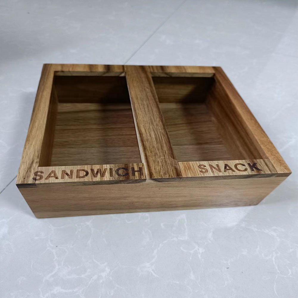 Acacia Wood Kitchen Food Storage Bag Holders Acacia wood Ziplock Bag Organizer