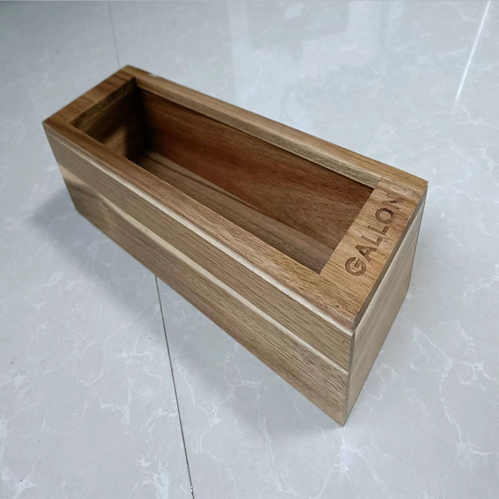 Acacia Wood Kitchen Food Storage Bag Holders Acacia wood Ziplock Bag Organizer