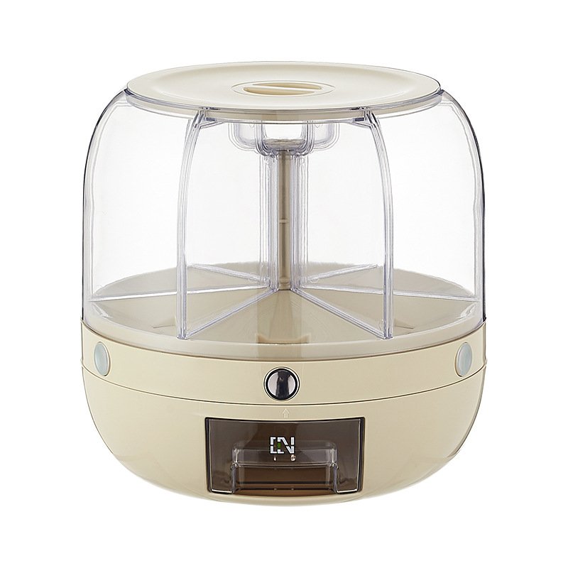 kitchen round Rotating Cereal Containers Food Storage Container Grain Cereal Rice Dispenser With Cup organizer
