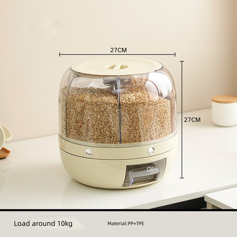 kitchen round Rotating Cereal Containers Food Storage Container Grain Cereal Rice Dispenser With Cup organizer