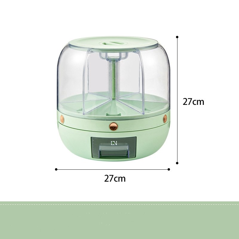 kitchen round Rotating Cereal Containers Food Storage Container Grain Cereal Rice Dispenser With Cup organizer