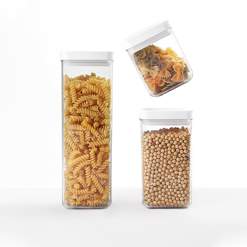 plastic food storage container square handle with lid box contenedor de almacenamiento de alimentos silicone baby food storage c