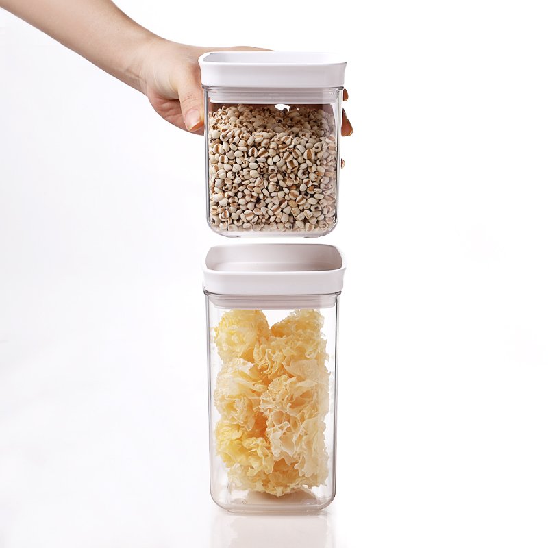 plastic food storage container square handle with lid box contenedor de almacenamiento de alimentos silicone baby food storage c
