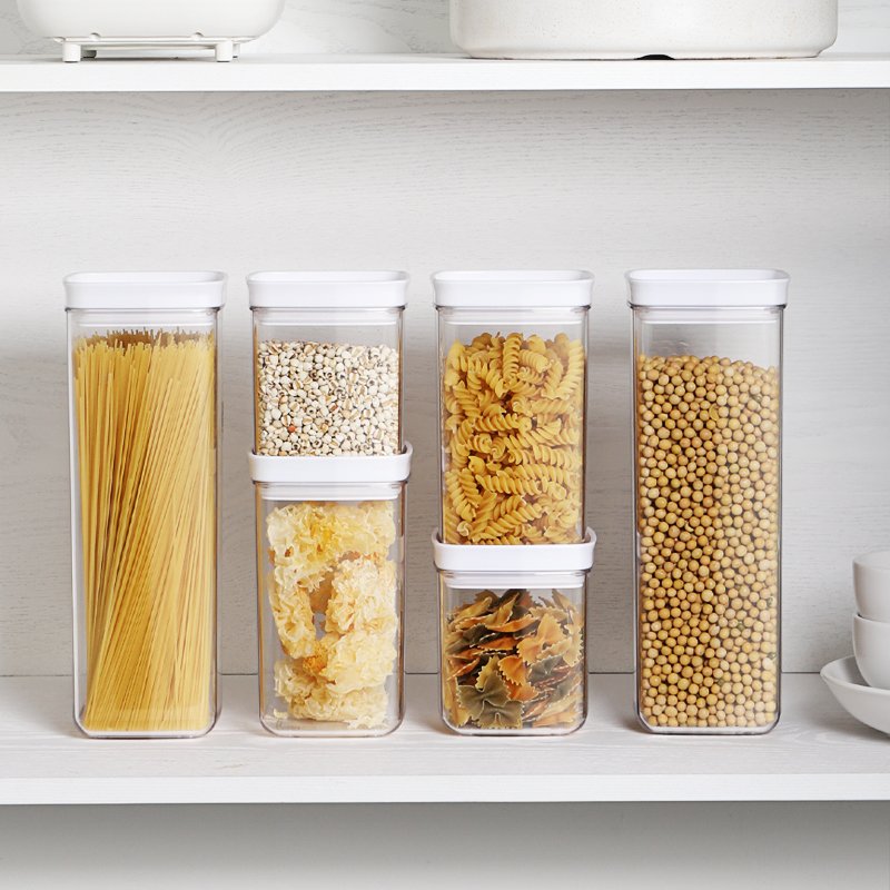 plastic food storage container square handle with lid box contenedor de almacenamiento de alimentos silicone baby food storage c
