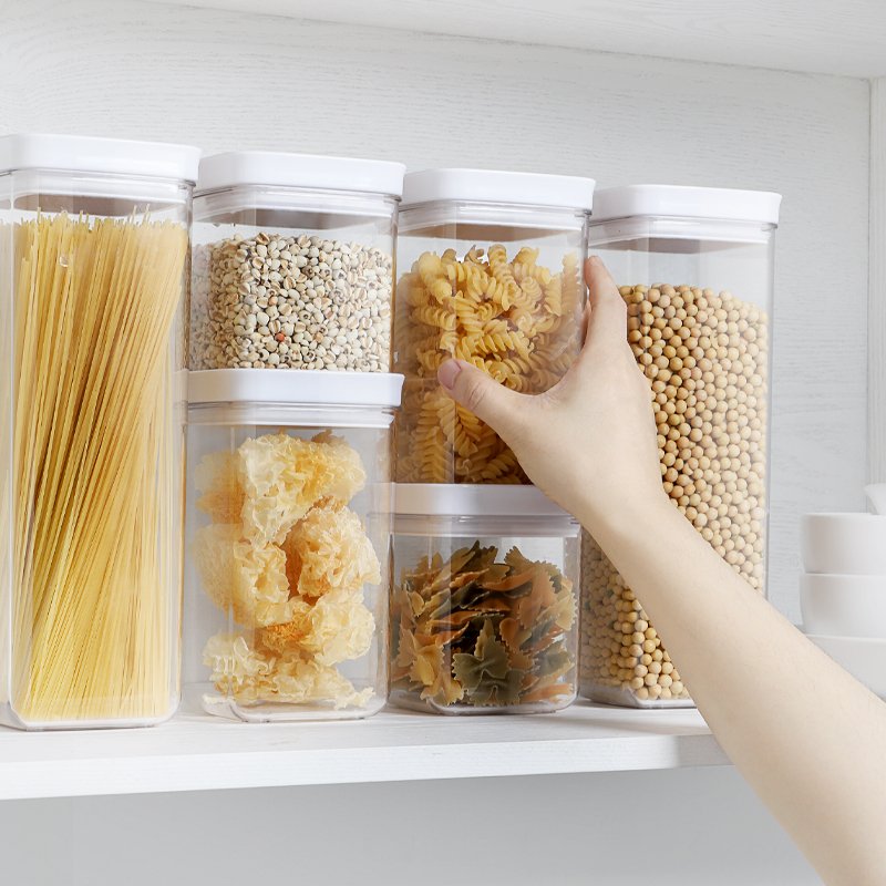 plastic food storage container square handle with lid box contenedor de almacenamiento de alimentos silicone baby food storage c