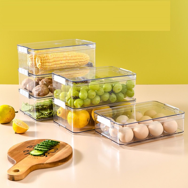 2024 High Selling Kitchen Transparent Plastic Food Storage Container Set Fresh Keeping Box