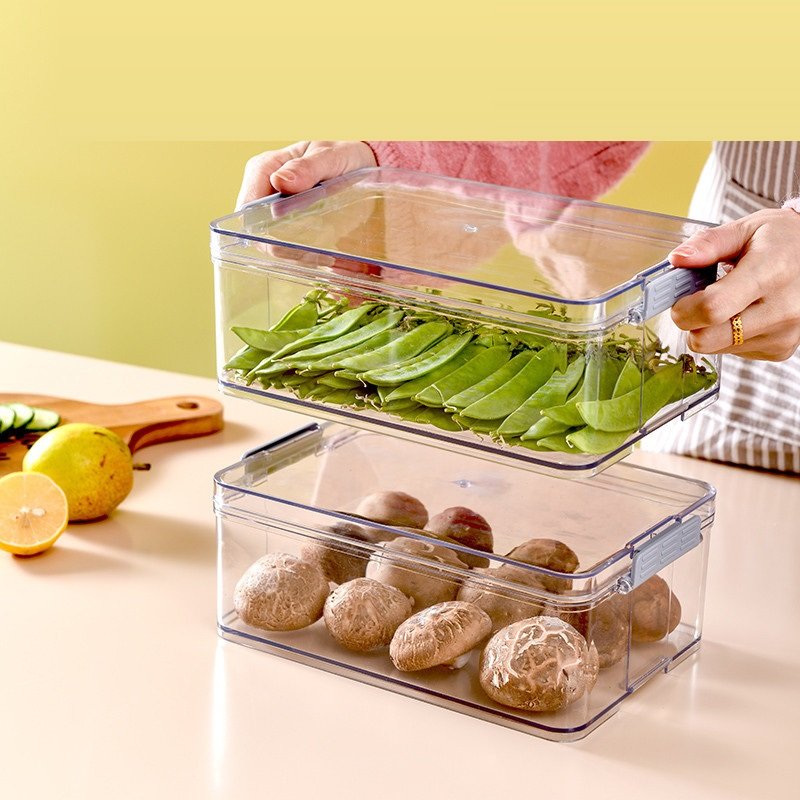 2024 High Selling Kitchen Transparent Plastic Food Storage Container Set Fresh Keeping Box