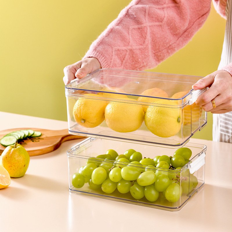 2024 High Selling Kitchen Transparent Plastic Food Storage Container Set Fresh Keeping Box