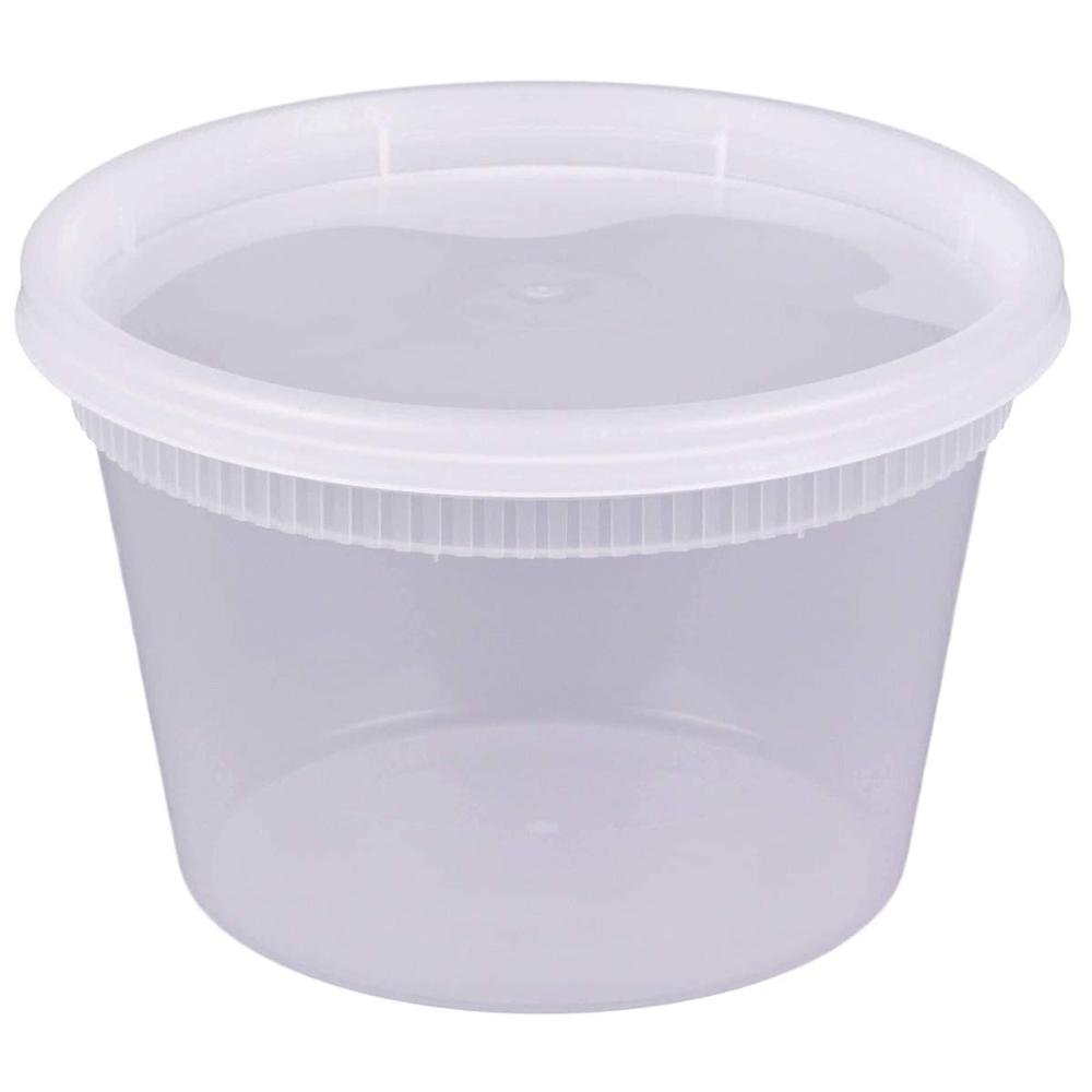 16 oz. Plastic Deli Food Storage Containers With Airtight Lids