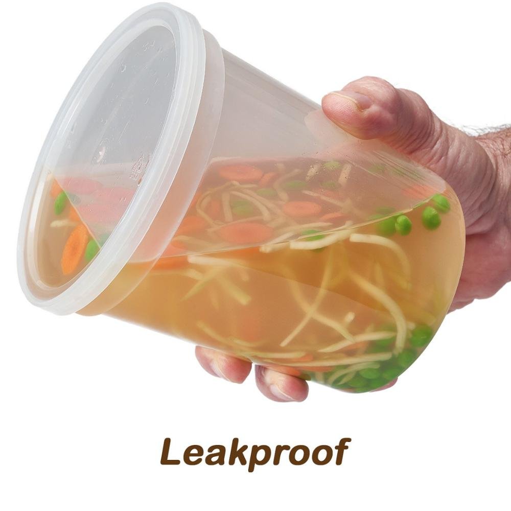 16 oz. Plastic Deli Food Storage Containers With Airtight Lids