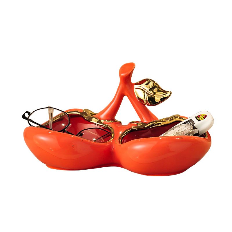 Creative ceramic cherry-shaped furniture storage boxes and lockers for storage of keys and sundries storage boxes