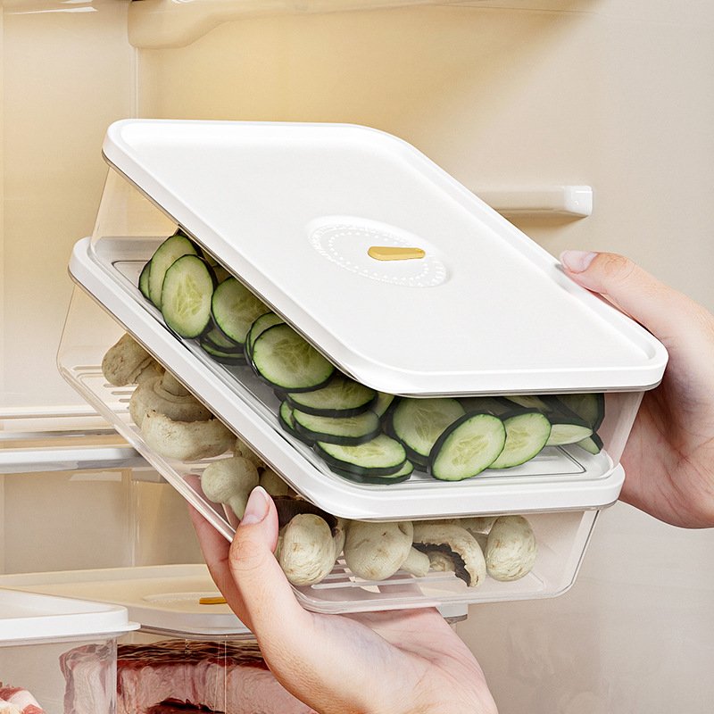 Factory cheap price refrigerator storage box frozen meat timer storage bin with lid for vegetables for kitchen