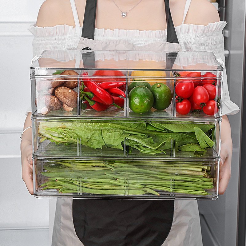 Home Refrigerator Fridge Organizer Food Containers Refrigerator Storage Bin with lids