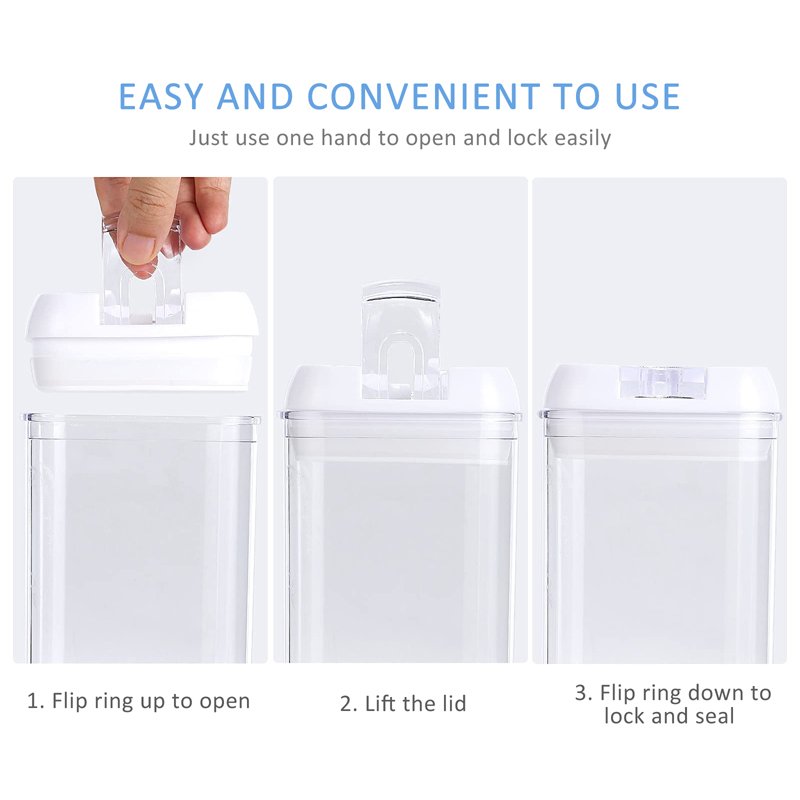 BPA Free Plastic 9 Pieces Pack Food Storage Canister Kitchen Organizes Pot Airtight Cereal Container Set With Lid