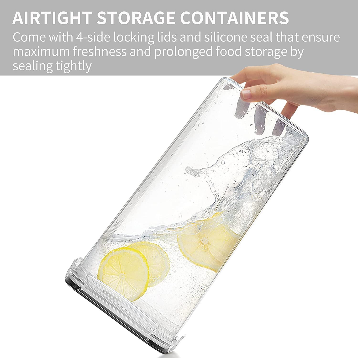 Wholesale Refrigerator Organizer Rectangle PP Plastic Kitchen Storage Containers Clear Food Storage Bottles With Clear Lid