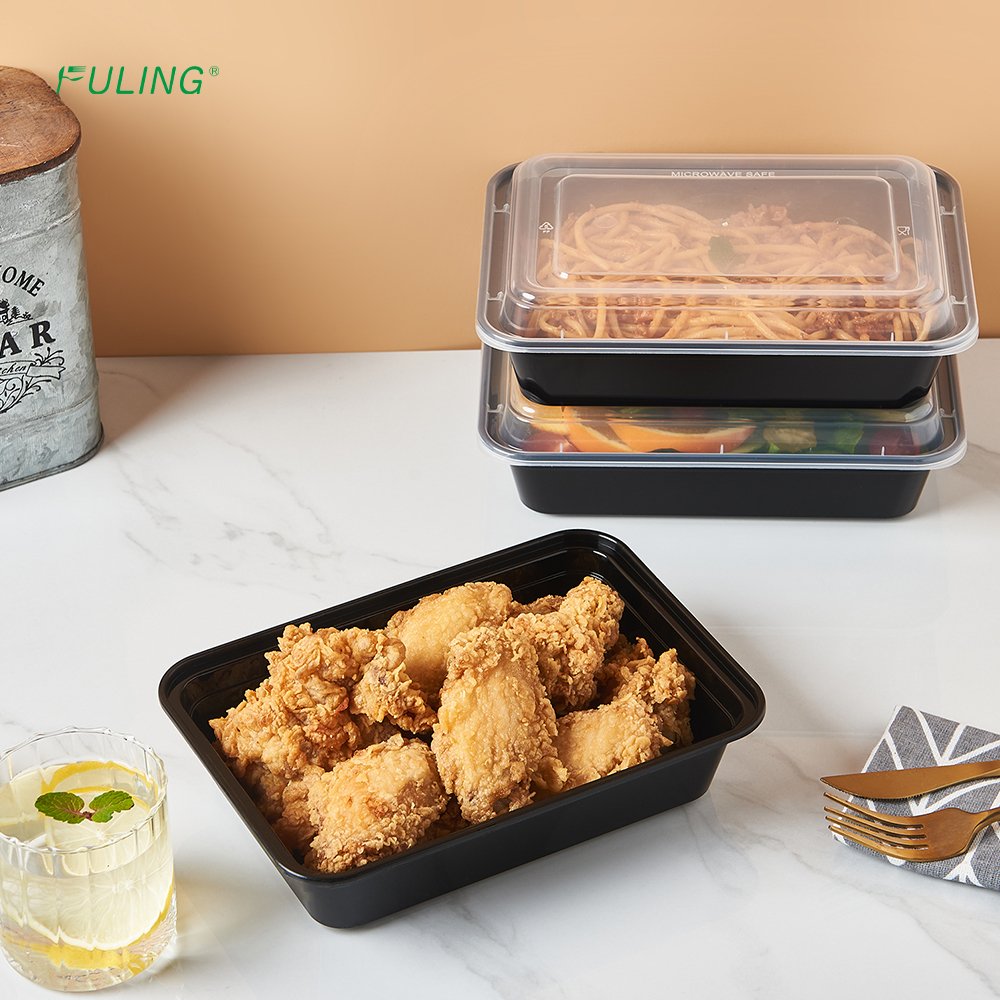 FULING 24oz 26oz 28oz 32oz 38oz Plastic Food Container Disposable Microwavable Food Storage Meal Prep Containers