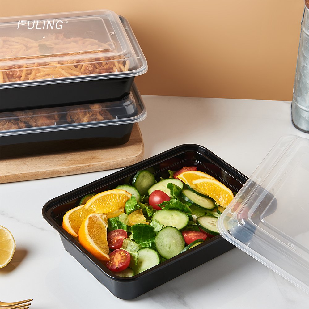 FULING 24oz 26oz 28oz 32oz 38oz Plastic Food Container Disposable Microwavable Food Storage Meal Prep Containers