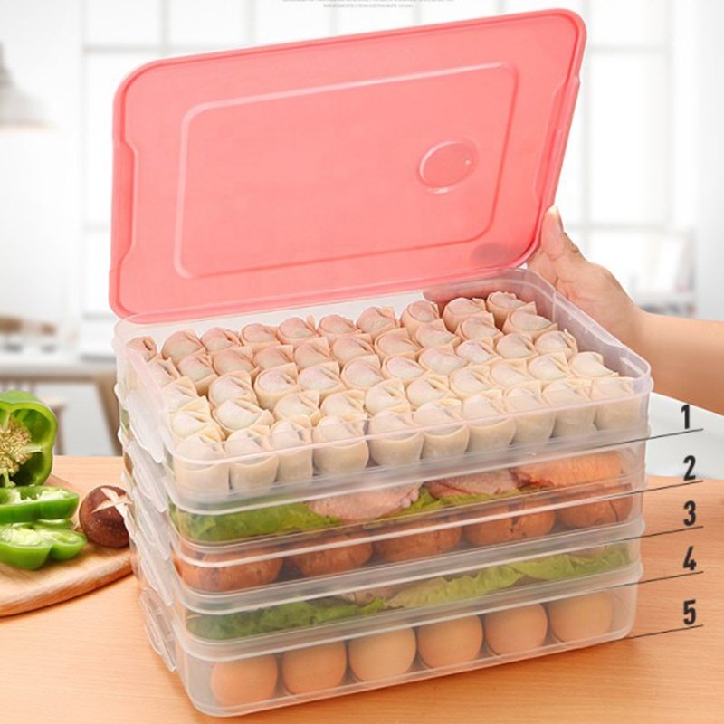 Refrigerator Food Storage Box Kitchen Accessories Organizer Fresh Box Dumplings Vegetable Egg Holder Microwave Case Kitchen