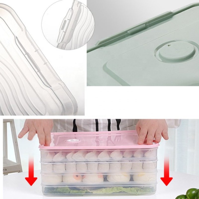 Refrigerator Food Storage Box Kitchen Accessories Organizer Fresh Box Dumplings Vegetable Egg Holder Microwave Case Kitchen